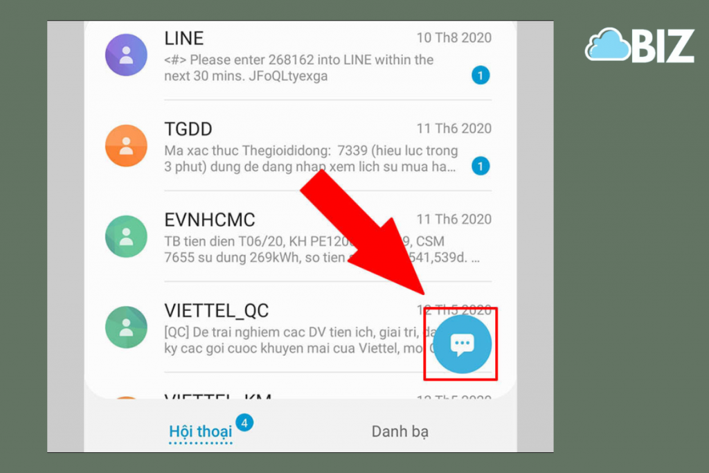 Gửi tin nhắn đơn giản trên điện thoại Android