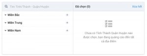 chọn tỉnh thành theo vị trí địa lý